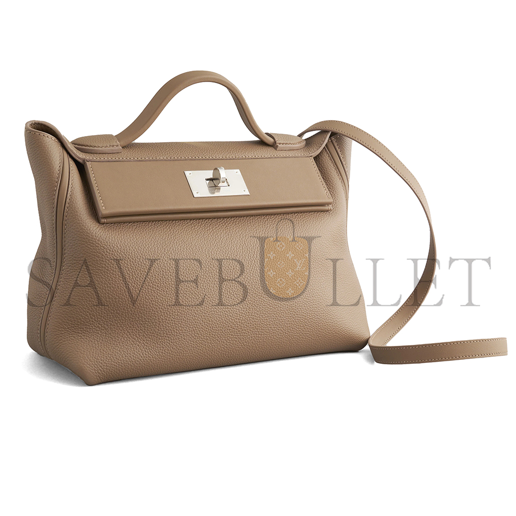 H**mes 24/24 29 clemence beige de weimar palladium hardware h075241cpat (29*24*15cm)